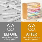 walowalo Marker Organizer Hold 176 Markers Birthday Gifts Christmas Gifts Bamboo Pen Holder Art Supply Pencil Storage Organizer 22 Compartments All-in-One Marker Storage for Home Office Desk Classroom