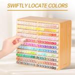 walowalo Marker Organizer Hold 176 Markers Birthday Gifts Christmas Gifts Bamboo Pen Holder Art Supply Pencil Storage Organizer 22 Compartments All-in-One Marker Storage for Home Office Desk Classroom