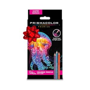 Prismacolor Premier Colored Pencils, Soft Core, Assorted Colors for Dark Paper, Limited Edition, 14 Count - Drawing, Coloring, Creative, Art Supplies, Holiday Gift