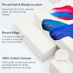 AUREUO 6x6 Inch Gallery Wrapped Canvas - 1.5 Inch Depth 4 Pack - 10 Oz Triple Gesso Primed 100% Cotton Square White Artist Canvases for Acrylic & Oil Paints