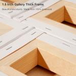 AUREUO 6x6 Inch Gallery Wrapped Canvas - 1.5 Inch Depth 4 Pack - 10 Oz Triple Gesso Primed 100% Cotton Square White Artist Canvases for Acrylic & Oil Paints