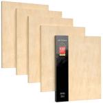 ARTEZA Wooden Canvas Board, 9x12 Inch, Pack of 5 | Cradled Birch Wood Panels for Painting, Acrylic Pouring, Encaustic Art & Wood Burning