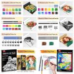 106 PCS Art Supplies Sketching Kit, Pro Drawing Pencils with 3-Color Sketchbook, Coloring Book, Colored Graphite Charcoal Watercolor & Metallic Pencils, Drawing Supplies Gifts for Artists Adults Kids