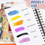 HTVRONT Watercolor Paper 9x12 Inch - 50 Sheets Watercolor Pad, 140 lb/300 GSM Cold Press Watercolor Paper Pad, Spiral Bound for Full Spread & Sturdy Use, Ideal for Wet & Dry Media