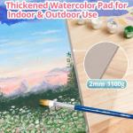 HTVRONT Watercolor Paper 9x12 Inch - 50 Sheets Watercolor Pad, 140 lb/300 GSM Cold Press Watercolor Paper Pad, Spiral Bound for Full Spread & Sturdy Use, Ideal for Wet & Dry Media