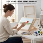 Tabletop Easel for Painting, 13.8"x11.4" Adjustable Portable Art Easel Includes Art Painting Papers, Sketch Papers and Masking Tape, Pinewood Drawing Board for Canvas, Books and Artwork