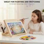 Tabletop Easel for Painting, 13.8"x11.4" Adjustable Portable Art Easel Includes Art Painting Papers, Sketch Papers and Masking Tape, Pinewood Drawing Board for Canvas, Books and Artwork
