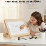 Tabletop Easel for Painting, 13.8"x11.4" Adjustable Portable Art Easel Includes Art Painting Papers, Sketch Papers and Masking Tape, Pinewood Drawing Board for Canvas, Books and Artwork