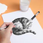 Artist Blending Sponge Pen 6pcs Double Headed Washable Rubbing Sponge Brush Sketch Wipe Reusable Blending Stump Drawing Art Blenders for Highlight Shadow Detail Correcting Tool