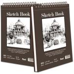9" x 12" Sketch Book, Top Spiral Bound Sketch Pad, 2 Packs 100 Sheets Each (68lb/100gsm), Acid Free Art Sketchbook Artistic Drawing Painting Writing Paper for Kids Adults Beginners Artists