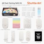 Shuttle Art 68 Pcs Magic Foam Texture Painting Refill Paper Kit - 60 Sheets of Upgraded Foam Texture Paper for a Magical 3D Effect