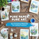 64 Sheets Watercolor Paper Pad - 5"x7" - Water Color Paper 140lb/300gsm - 100% Cotton Pulp - Art Supplies for Kids & Adults - for Painting, Artist Sketch, Easel, Loose Drawing