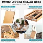 Beechwood Tabletop Easel for Painting, Portable Adjustable Sketchbox Art Easel Stand with Detachable Strap for Beginners and Art Lovers