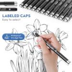 YISAN Micro Black Drawing Pens Art Fineliner Ink Pens,Set of 12 Technical Drawing pen,Manga Markers for Sketching Technical,70337