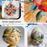 Nicpro Acrylic Paint Set, 24 Colors with 12 Brushes & Palette, Non Toxic Art Supplies Kit for Painting Fabric, Canvas, Clay, Wood, Rock & Ceramic, Halloween Pumpkin, Rich Pigments for Beginners, Students & Professional Artists (2 oz, 60 ml)