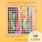 Grabie Watercolor Paint Set, Watercolor Paints, 168 Colors, Painting Set of Coloring Book, Water Brushes and Drawing Pencil, Art Supplies, Perfect Starter Kit for Watercolor Painting