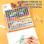 Grabie Watercolor Paint Set, Watercolor Paints, 168 Colors, Painting Set of Coloring Book, Water Brushes and Drawing Pencil, Art Supplies, Perfect Starter Kit for Watercolor Painting