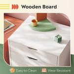 DEVAISE 5-Drawer Chest, Wood Storage file Cabinet with Wheels, White