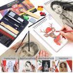 MARTCOLOR Charcoal Drawing Set, Set of 23, Graphite Pencils, Black & White Charcoal Pencils for Drawing, Sketching, Shading, Blending, Artist Pencils for Beginners & Pro Artists ﻿