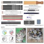 MARTCOLOR Charcoal Drawing Set, Set of 23, Graphite Pencils, Black & White Charcoal Pencils for Drawing, Sketching, Shading, Blending, Artist Pencils for Beginners & Pro Artists ﻿