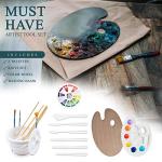 Large Deluxe Artist Painting Set, 141-Piece Professional Art Paint Supplies Kit w/Aluminum Field & Wood Table Easel for Adults, Acrylic, Oil, Watercolor Paints, Brushes, Canvases, Sketch Pads & More