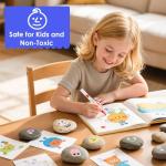 80 Colors Dual Tip Acrylic Paint Markers, Fabric Markers, Brush Tip Permanent Acrylic Paint Pens for Wood, Glass, Rocks, Paper, Coloring book,Ceramic,DIY Crafts for Adults,Kids and Art School Supplies