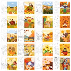 Sherr 20 Pcs Stretched Pre Drawn Canvas Afro Queen Black Art for Painting for Adults Outline Pre Drawn Stretched Cotton Canvas to Paint Party Set, 8 x 10'' (Autumn)