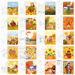 Sherr 20 Pcs Stretched Pre Drawn Canvas Afro Queen Black Art for Painting for Adults Outline Pre Drawn Stretched Cotton Canvas to Paint Party Set, 8 x 10'' (Autumn)