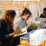 Sherr 20 Pcs Stretched Pre Drawn Canvas Afro Queen Black Art for Painting for Adults Outline Pre Drawn Stretched Cotton Canvas to Paint Party Set, 8 x 10'' (Autumn)