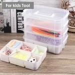 CraftGenes Craft Organizers and Storage, 11QT 4-Layer Durable Sewing Organizer for Sewing Supplies with 2 Removable Trays, DIY Kit Container for Seasonal Decor, Tool, Scrapbook and Art Supplies