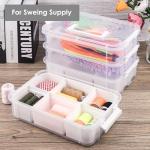 CraftGenes Craft Organizers and Storage, 11QT 4-Layer Durable Sewing Organizer for Sewing Supplies with 2 Removable Trays, DIY Kit Container for Seasonal Decor, Tool, Scrapbook and Art Supplies