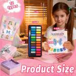 Watercolor Workbook - Coloring Book Beginner Friendly Painting Kit, Watercolor Workbooks for Adults with 24 Colors Paint, Exploration Gift for Adults Teens (Animals)