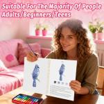 Watercolor Workbook - Coloring Book Beginner Friendly Painting Kit, Watercolor Workbooks for Adults with 24 Colors Paint, Exploration Gift for Adults Teens (Animals)