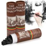 Gueevin 50 Pcs Willow Charcoal Sticks, Willow Charcoal, Artists, Beginners, Students, Perfect for Sketching, Drawing, Shading, and Fine Art Christmas Gifts for Art (4-5mm)