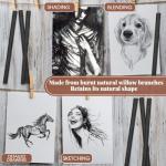 Gueevin 50 Pcs Willow Charcoal Sticks, Willow Charcoal, Artists, Beginners, Students, Perfect for Sketching, Drawing, Shading, and Fine Art Christmas Gifts for Art (4-5mm)