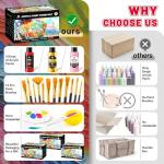 40 Pcs Classic & Metallic & Pastel Acrylic Paint Set with 12 Brushes, 2 Knives & Palette, 24 Colors (2oz/60ml) - for Adults, Kids, Artists & Beginners - Arts and Crafts Painting Kit