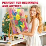 40 Pcs Classic & Metallic & Pastel Acrylic Paint Set with 12 Brushes, 2 Knives & Palette, 24 Colors (2oz/60ml) - for Adults, Kids, Artists & Beginners - Arts and Crafts Painting Kit