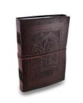 Tree of Life Leather Journal Notebook (180 Pages)- Genuine Leather Antique Vintage Refillable Journals for Men & Women - 7 x 10 Inch Unlined Paper Handmade Travel Writing Dairy, Sketchbook for Drawing