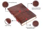 Tree of Life Leather Journal Notebook (180 Pages)- Genuine Leather Antique Vintage Refillable Journals for Men & Women - 7 x 10 Inch Unlined Paper Handmade Travel Writing Dairy, Sketchbook for Drawing
