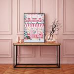 Pink Christmas Shop Diamond Art Kits for Adults, Diamond Painting Kits for Adults for Beginners, DIY Diamond Dots Art Kits, 5D Full Round Drill Gem Art Painting Kits for Home Wall Decor, 12x16 inch