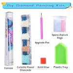 Pink Christmas Shop Diamond Art Kits for Adults, Diamond Painting Kits for Adults for Beginners, DIY Diamond Dots Art Kits, 5D Full Round Drill Gem Art Painting Kits for Home Wall Decor, 12x16 inch