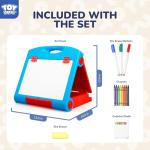 STEAM Life Tabletop Easel for Kids Art Easel for 3 4 5 Toddler Art Easel for Kids Chalkboard White Board for Kid Easel Set Dry Erase Board Portable Desktop Painting Easel