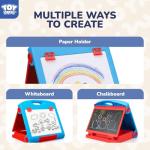 STEAM Life Tabletop Easel for Kids Art Easel for 3 4 5 Toddler Art Easel for Kids Chalkboard White Board for Kid Easel Set Dry Erase Board Portable Desktop Painting Easel