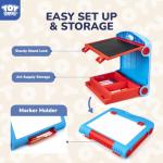 STEAM Life Tabletop Easel for Kids Art Easel for 3 4 5 Toddler Art Easel for Kids Chalkboard White Board for Kid Easel Set Dry Erase Board Portable Desktop Painting Easel