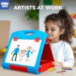 STEAM Life Tabletop Easel for Kids Art Easel for 3 4 5 Toddler Art Easel for Kids Chalkboard White Board for Kid Easel Set Dry Erase Board Portable Desktop Painting Easel
