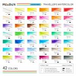 MEEDEN Travel Watercolor Paint Set: Portable 42 Assorted Water Colors Paint Kit with 4 Brushes