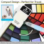 MEEDEN Travel Watercolor Paint Set: Portable 42 Assorted Water Colors Paint Kit with 4 Brushes