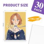 ESRICH Canvases for Painting 11x14, 30 Pack Canvas Boards for Painting Cotton Primed Acid Free Blank Canvas Panels for Oil Paint, Watercolor, Acrylic Paint, Gouache and Tempera.