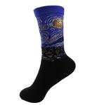 Famous Painting for Men's Art Patterned Casual Crew Socks (4 Pairs)
