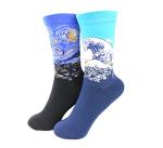 Famous Painting for Men's Art Patterned Casual Crew Socks (4 Pairs)